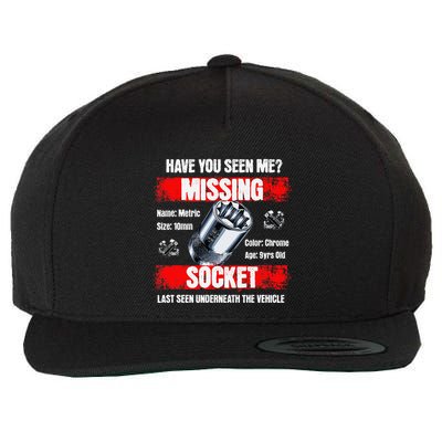 Missing 10mm Socket Funny Mechanics Lifestyle Cartruck Gift Wool Snapback Cap