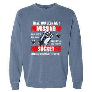 Missing 10mm Socket Funny Mechanics Lifestyle Cartruck Gift Garment-Dyed Sweatshirt