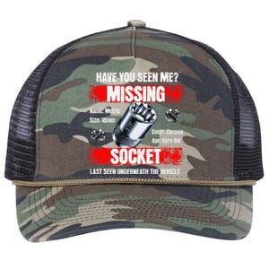 Missing 10mm Socket Funny Mechanics Lifestyle Cartruck Gift Retro Rope Trucker Hat Cap