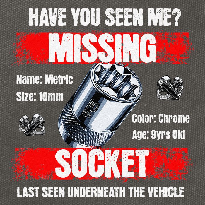 Missing 10mm Socket Funny Mechanics Lifestyle Cartruck Gift Cotton Canvas Backpack
