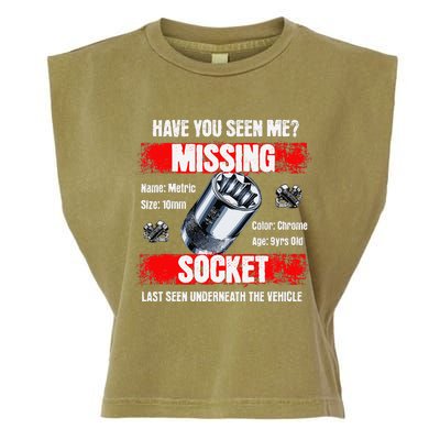 Missing 10mm Socket Funny Mechanics Lifestyle Cartruck Gift Garment-Dyed Women's Muscle Tee