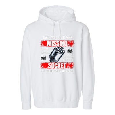 Missing 10mm Socket Funny Mechanics Lifestyle Cartruck Gift Garment-Dyed Fleece Hoodie