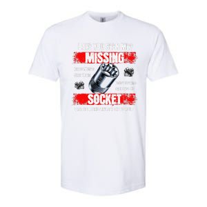 Missing 10mm Socket Funny Mechanics Lifestyle Cartruck Gift Softstyle CVC T-Shirt