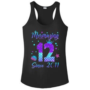 Mermazing 12 Since 2011 12th Birthday Mermaid Theme Ladies PosiCharge Competitor Racerback Tank