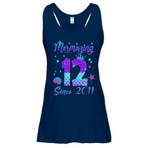 Mermazing 12 Since 2011 12th Birthday Mermaid Theme Ladies Essential Flowy Tank