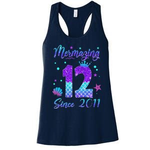 Mermazing 12 Since 2011 12th Birthday Mermaid Theme Women's Racerback Tank