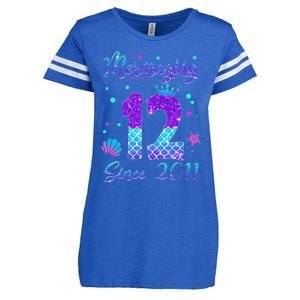 Mermazing 12 Since 2011 12th Birthday Mermaid Theme Enza Ladies Jersey Football T-Shirt