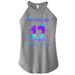 Mermazing 12 Since 2011 12th Birthday Mermaid Theme Women's Perfect Tri Rocker Tank