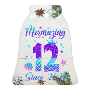 Mermazing 12 Since 2011 12th Birthday Mermaid Theme Ceramic Bell Ornament