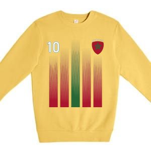 Morocco 10 Soccer Jersey Morocco Football Fan Soccer Premium Crewneck Sweatshirt