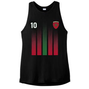 Morocco 10 Soccer Jersey Morocco Football Fan Soccer Ladies PosiCharge Tri-Blend Wicking Tank