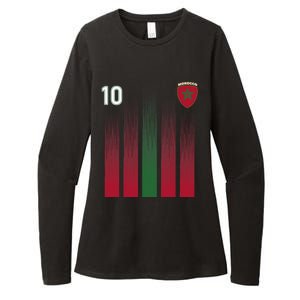 Morocco 10 Soccer Jersey Morocco Football Fan Soccer Womens CVC Long Sleeve Shirt