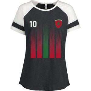 Morocco 10 Soccer Jersey Morocco Football Fan Soccer Enza Ladies Jersey Colorblock Tee