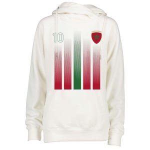 Morocco 10 Soccer Jersey Morocco Football Fan Soccer Womens Funnel Neck Pullover Hood