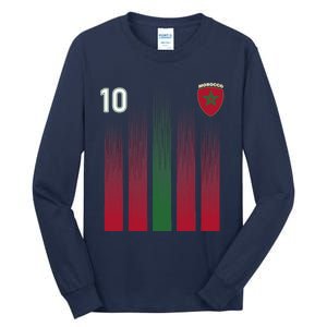 Morocco 10 Soccer Jersey Morocco Football Fan Soccer Tall Long Sleeve T-Shirt