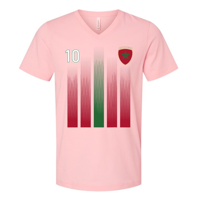 Morocco 10 Soccer Jersey Morocco Football Fan Soccer V-Neck T-Shirt