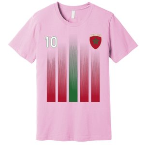 Morocco 10 Soccer Jersey Morocco Football Fan Soccer Premium T-Shirt