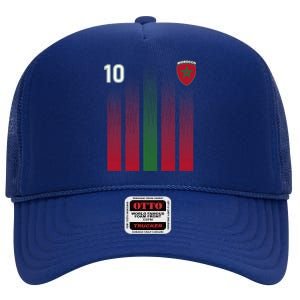 Morocco 10 Soccer Jersey Morocco Football Fan Soccer High Crown Mesh Back Trucker Hat