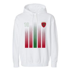 Morocco 10 Soccer Jersey Morocco Football Fan Soccer Garment-Dyed Fleece Hoodie