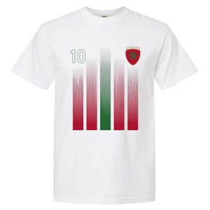 Morocco 10 Soccer Jersey Morocco Football Fan Soccer Garment-Dyed Heavyweight T-Shirt