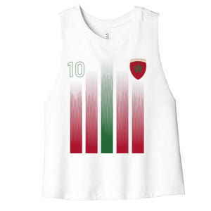 Morocco 10 Soccer Jersey Morocco Football Fan Soccer Women's Racerback Cropped Tank