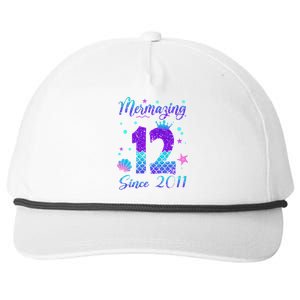 Mermazing 12 Since 2011 12th Birthday Mermaid Theme Snapback Five-Panel Rope Hat