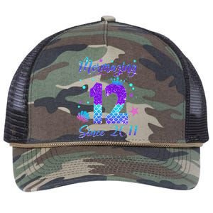 Mermazing 12 Since 2011 12th Birthday Mermaid Theme Retro Rope Trucker Hat Cap