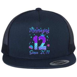 Mermazing 12 Since 2011 12th Birthday Mermaid Theme Flat Bill Trucker Hat