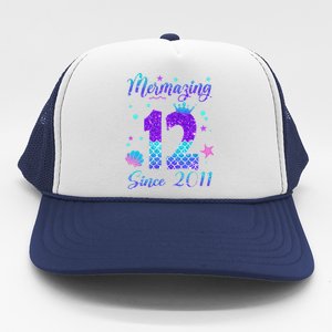 Mermazing 12 Since 2011 12th Birthday Mermaid Theme Trucker Hat