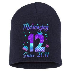 Mermazing 12 Since 2011 12th Birthday Mermaid Theme Short Acrylic Beanie