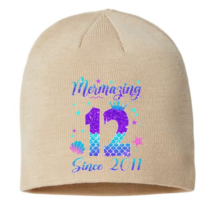 Mermazing 12 Since 2011 12th Birthday Mermaid Theme Sustainable Beanie