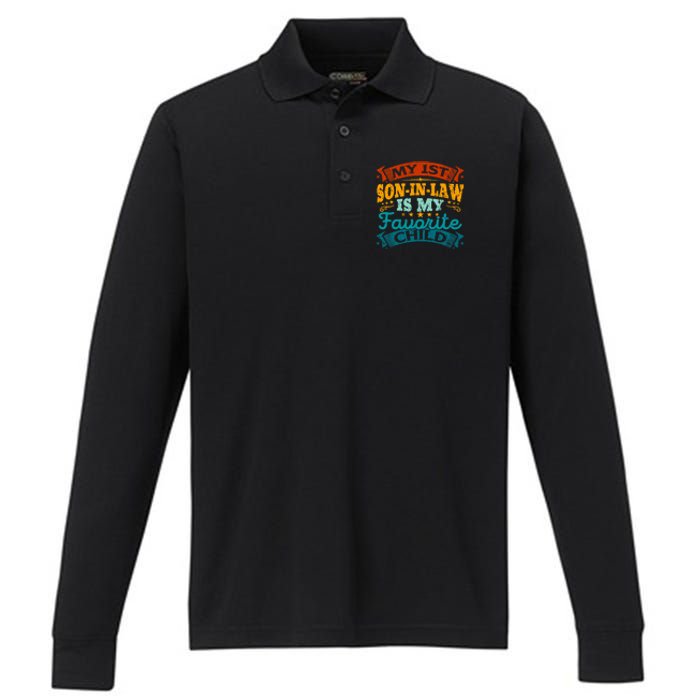 My 1st Son In Law Is My Favorite Child Funny Parent Performance Long Sleeve Polo