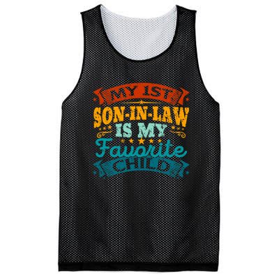 My 1st Son In Law Is My Favorite Child Funny Parent Mesh Reversible Basketball Jersey Tank