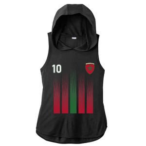 Morocco 10 Soccer Jersey Morocco Football Fan Soccer Ladies PosiCharge Tri-Blend Wicking Draft Hoodie Tank