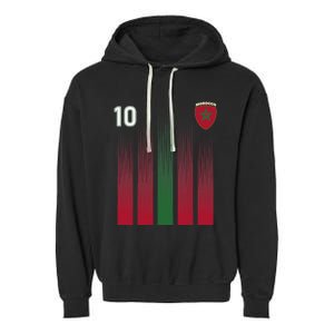 Morocco 10 Soccer Jersey Morocco Football Fan Soccer Garment-Dyed Fleece Hoodie