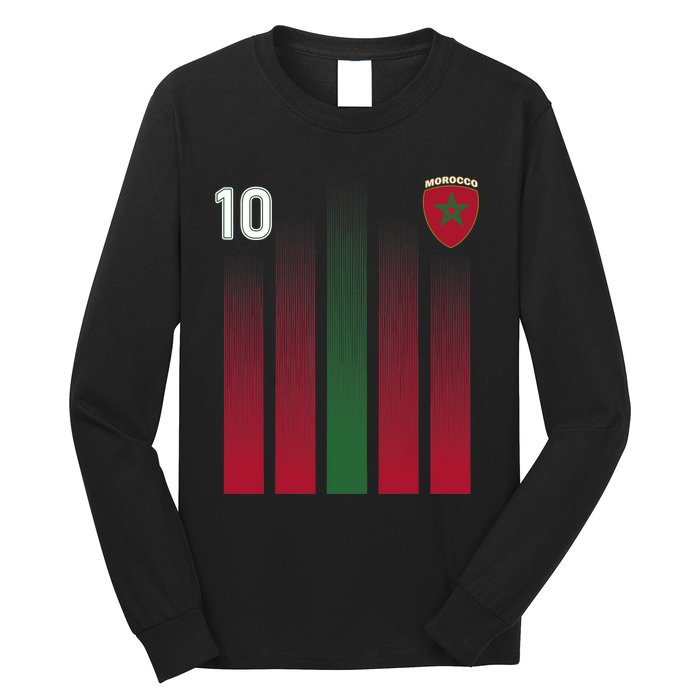 Morocco 10 Soccer Jersey Morocco Football Fan Soccer Long Sleeve Shirt