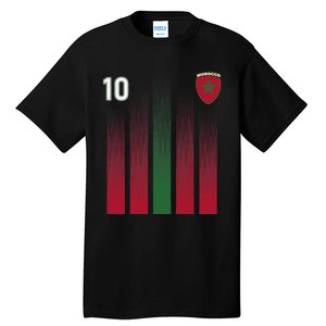 Morocco 10 Soccer Jersey Morocco Football Fan Soccer Tall T-Shirt