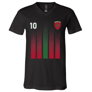 Morocco 10 Soccer Jersey Morocco Football Fan Soccer V-Neck T-Shirt