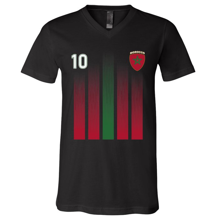 Morocco 10 Soccer Jersey Morocco Football Fan Soccer V-Neck T-Shirt