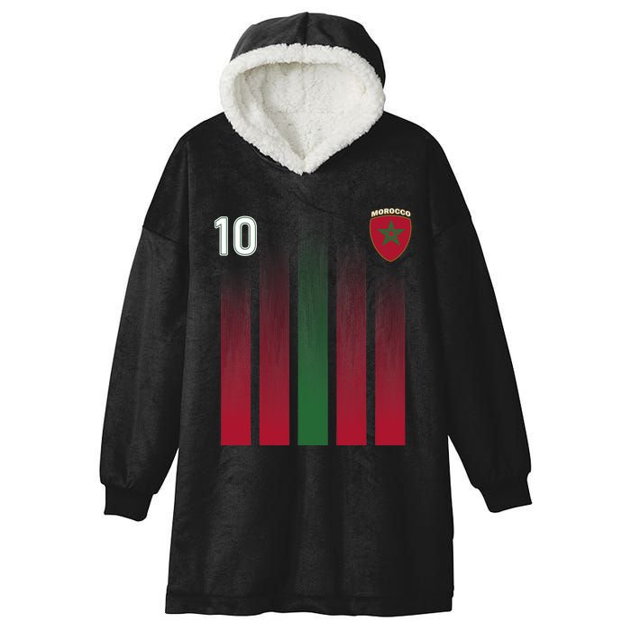 Morocco 10 Soccer Jersey Morocco Football Fan Soccer Hooded Wearable Blanket