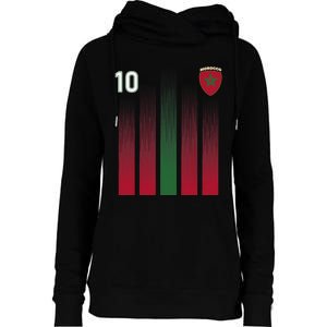 Morocco 10 Soccer Jersey Morocco Football Fan Soccer Womens Funnel Neck Pullover Hood