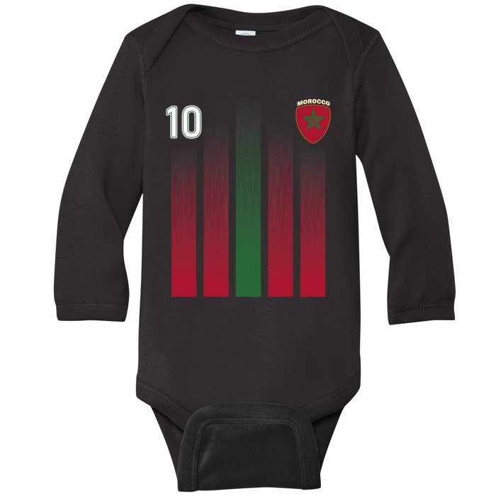 Morocco 10 Soccer Jersey Morocco Football Fan Soccer Baby Long Sleeve Bodysuit