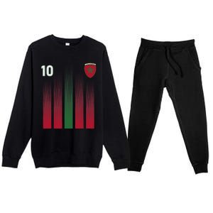 Morocco 10 Soccer Jersey Morocco Football Fan Soccer Premium Crewneck Sweatsuit Set