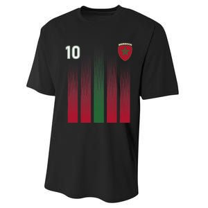 Morocco 10 Soccer Jersey Morocco Football Fan Soccer Performance Sprint T-Shirt