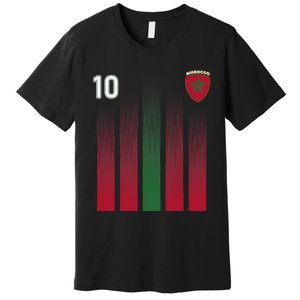 Morocco 10 Soccer Jersey Morocco Football Fan Soccer Premium T-Shirt