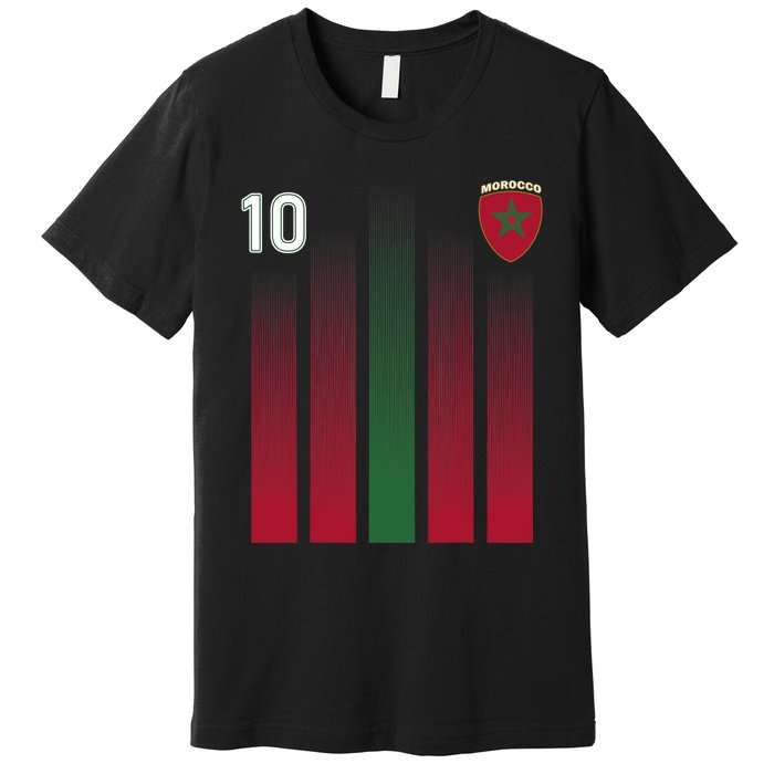 Morocco 10 Soccer Jersey Morocco Football Fan Soccer Premium T-Shirt