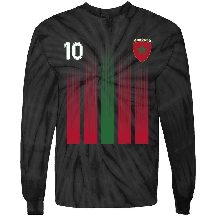 Morocco 10 Soccer Jersey Morocco Football Fan Soccer Tie-Dye Long Sleeve Shirt