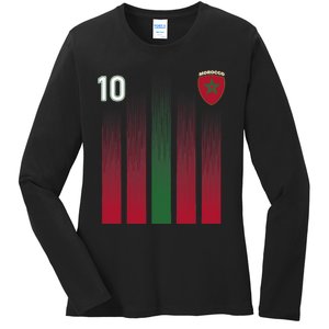 Morocco 10 Soccer Jersey Morocco Football Fan Soccer Ladies Long Sleeve Shirt