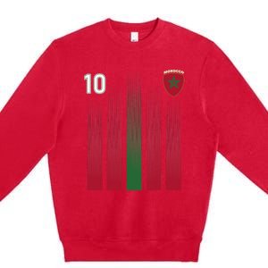 Morocco 10 Soccer Jersey Morocco Football Fan Soccer Premium Crewneck Sweatshirt