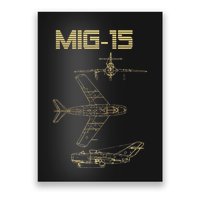 Mig 15 Soviet Plane Warbird Blueprint Schematics Diagram Poster